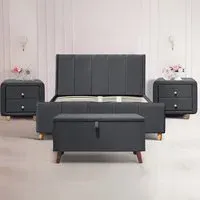 Brooklyn Double Bedroom Furniture Set - Grey, Linen