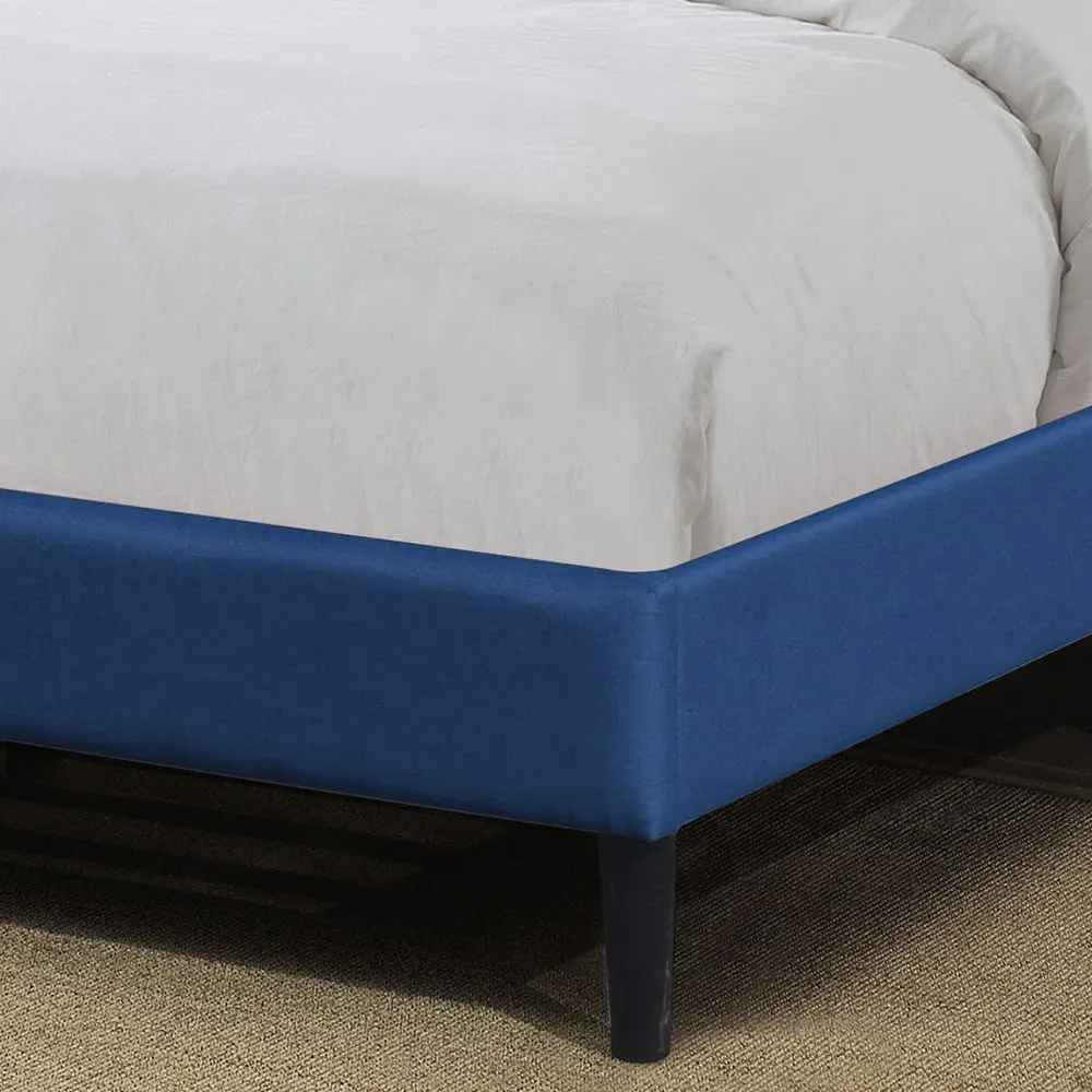 Brooklyn Double Buttoned Headboard Bed Frame - Blue