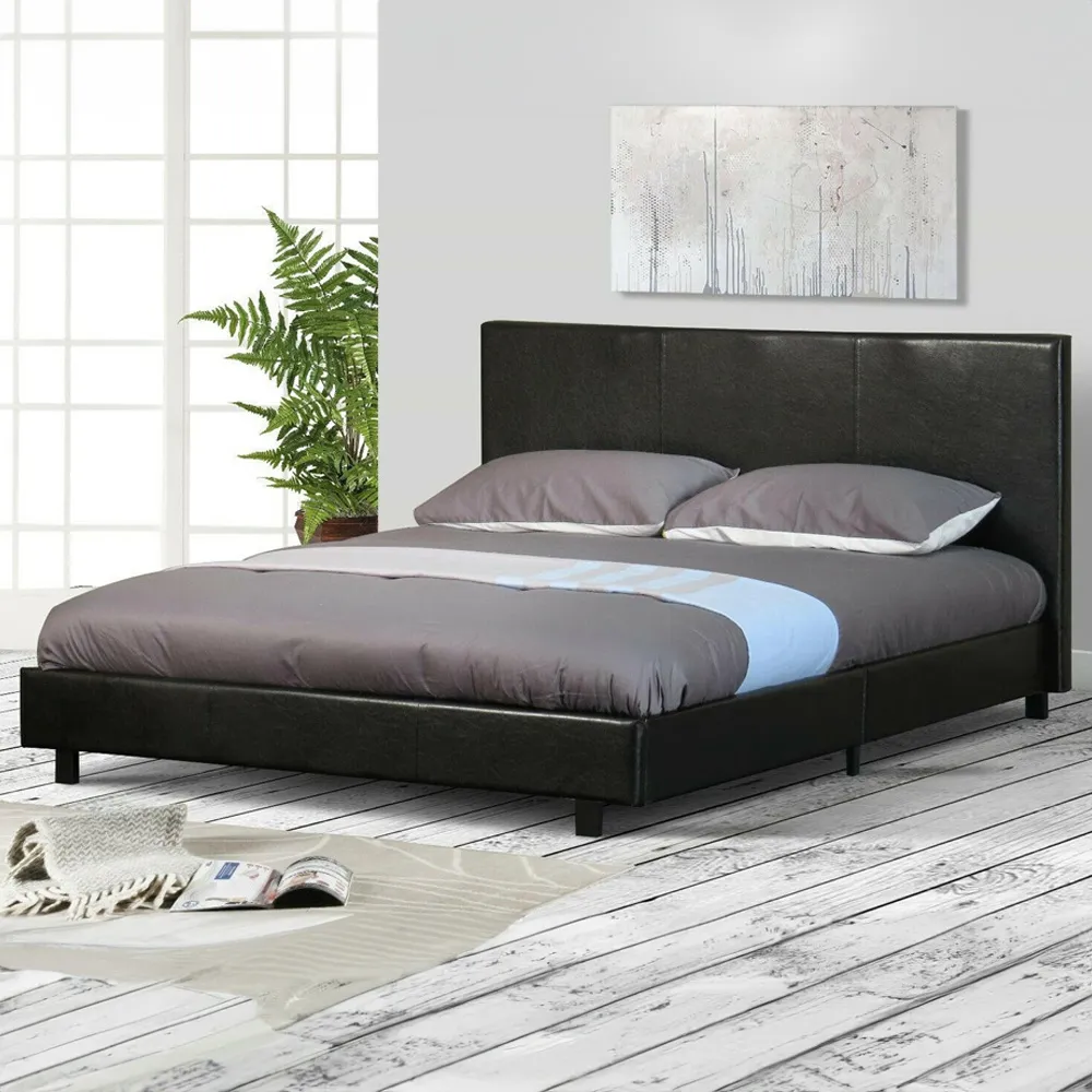 Brooklyn Double Ottoman Bed with Storage - Black, Faux Leather
