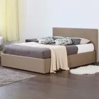 Brooklyn Double Ottoman Bed with Storage - Brown, Fabric