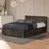 Brooklyn Double Ottoman Bed with Storage - Brown, Velvet
