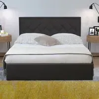 Brooklyn Double Ottoman Bed with Storage - Dark Grey, Fabric