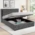 Brooklyn Double Ottoman Bed with Storage - Dark Grey, Velvet