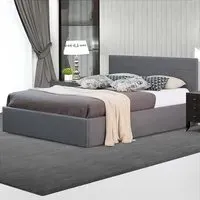Brooklyn Double Ottoman Bed with Storage - Grey, Fabric
