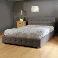 Brooklyn Double Ottoman Bed with Storage - Grey, Fabric