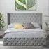 Brooklyn Double Ottoman Bed with Storage - Light Grey, Velvet