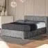 Brooklyn Double Ottoman Bed with Storage - Silver, Velvet