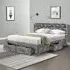 Brooklyn Double Ottoman Bed with Storage - Silver, Velvet