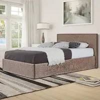 Brooklyn Double Ottoman Bed with Storage - Truffle, Velvet
