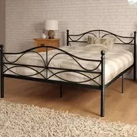 Brooklyn Double Scroll Effect Metal Bed Frame - Black