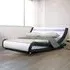 Brooklyn Double Size Bed Frame with LED - Black and White, Faux Leather