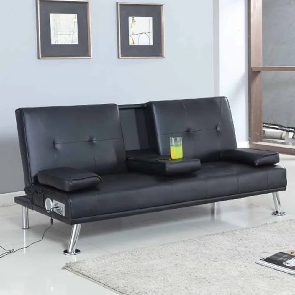 Brooklyn Double Sleeper Cinema Sofa Bed with Bluetooth - Black