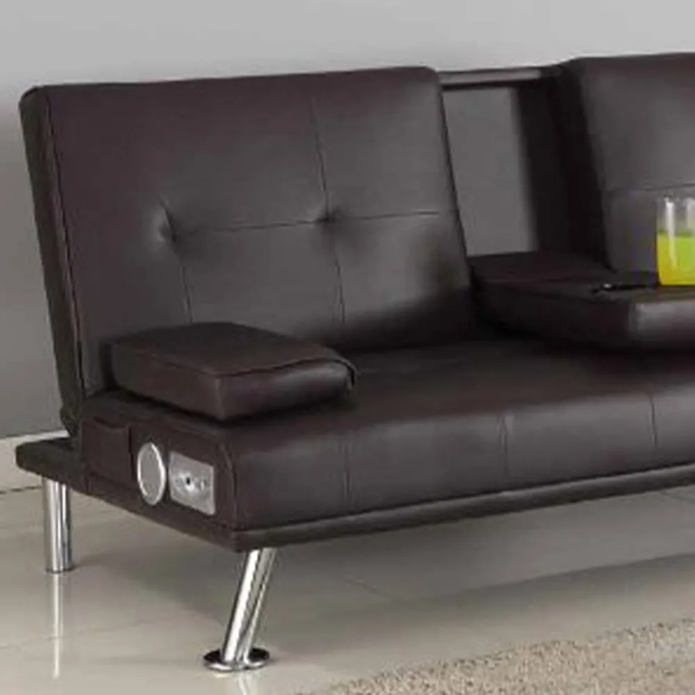 Brooklyn Double Sleeper Cinema Sofa Bed with Bluetooth - Brown