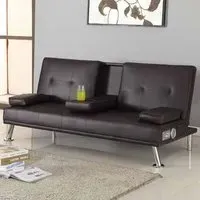 Brooklyn Double Sleeper Cinema Sofa Bed with Bluetooth - Brown