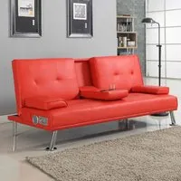 Brooklyn Double Sleeper Cinema Sofa Bed with Bluetooth - Red