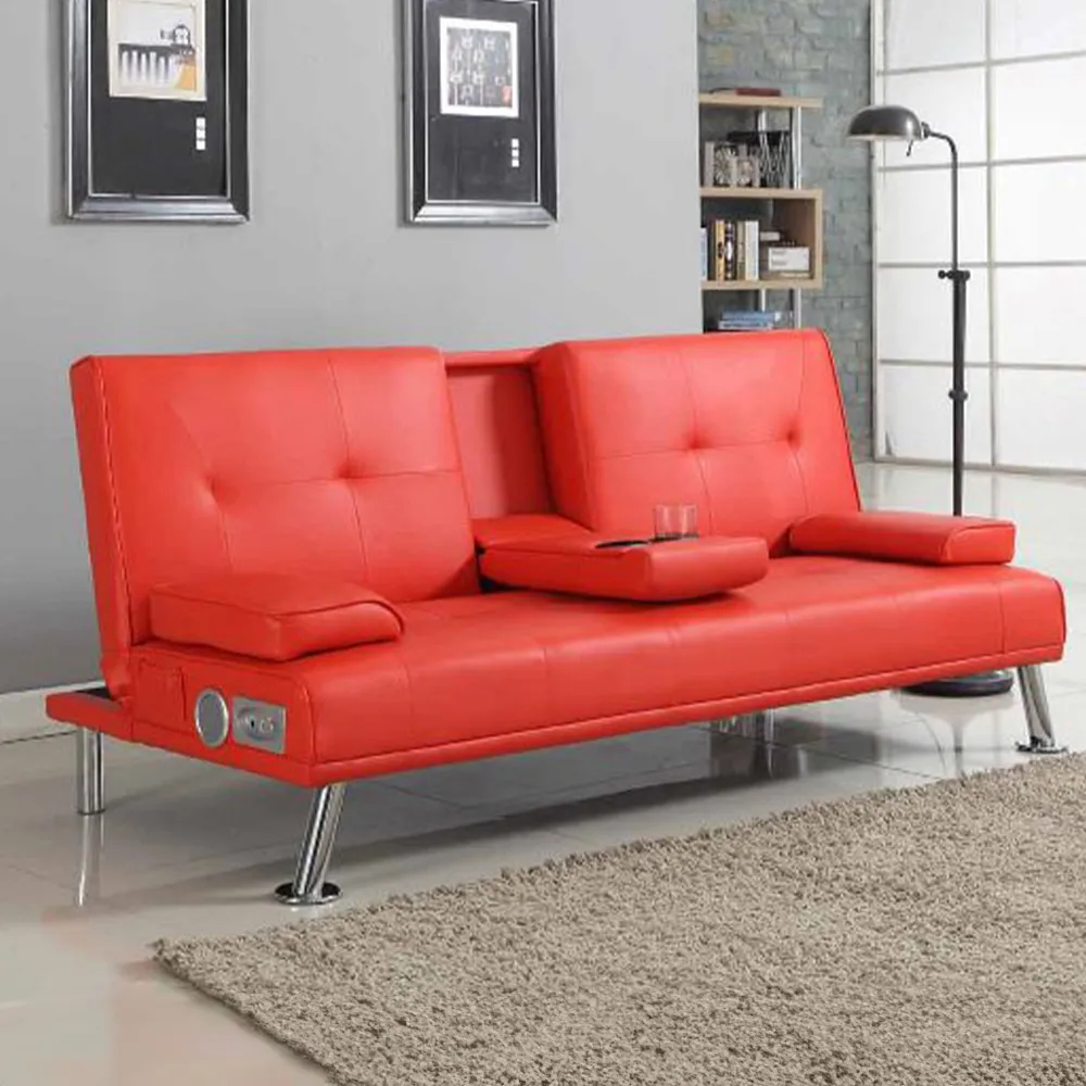 Brooklyn Double Sleeper Cinema Sofa Bed with Bluetooth - Red