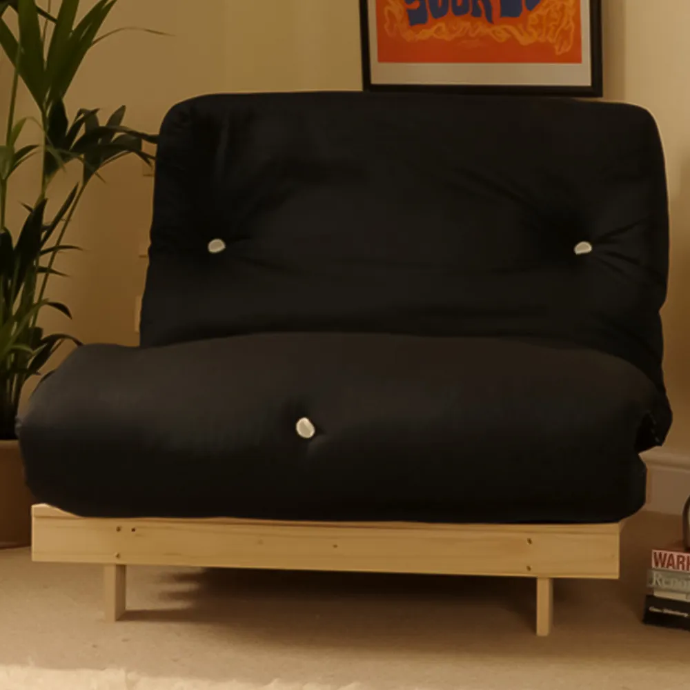 Brooklyn Double Sleeper Futon Base and Mattress - Black