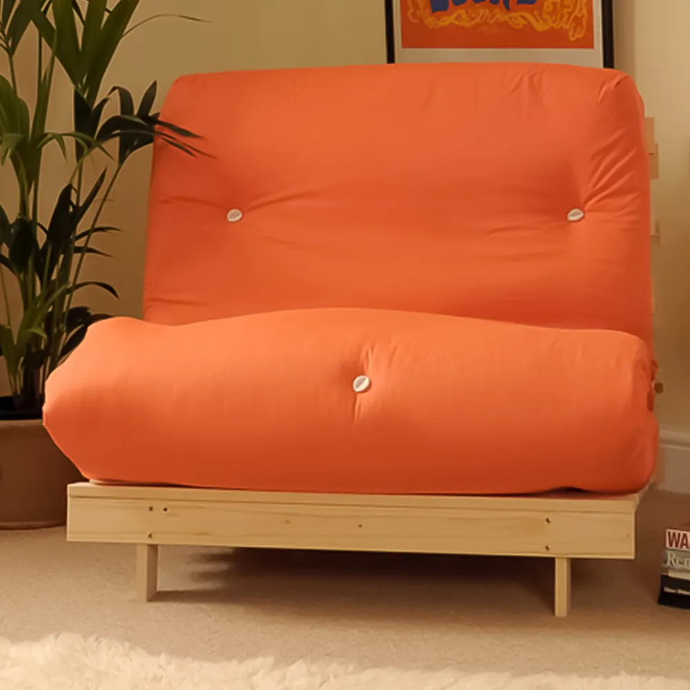 Brooklyn Double Sleeper Futon Base and Mattress - Orange