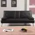 Brooklyn Double Sleeper Sofa Bed with Cup Holder - Black, Faux Leather