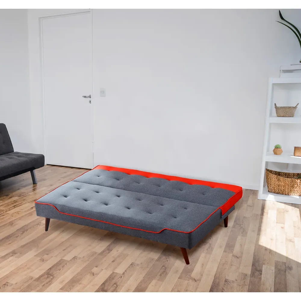 Brooklyn Double Sleeper Sofa Bed with Storage - Red, Fabric