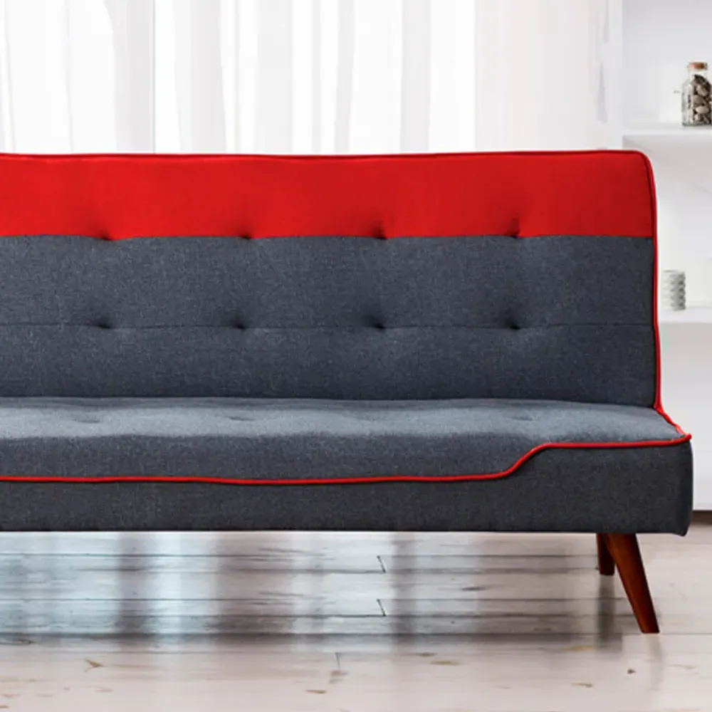 Brooklyn Double Sleeper Sofa Bed with Storage - Red, Fabric