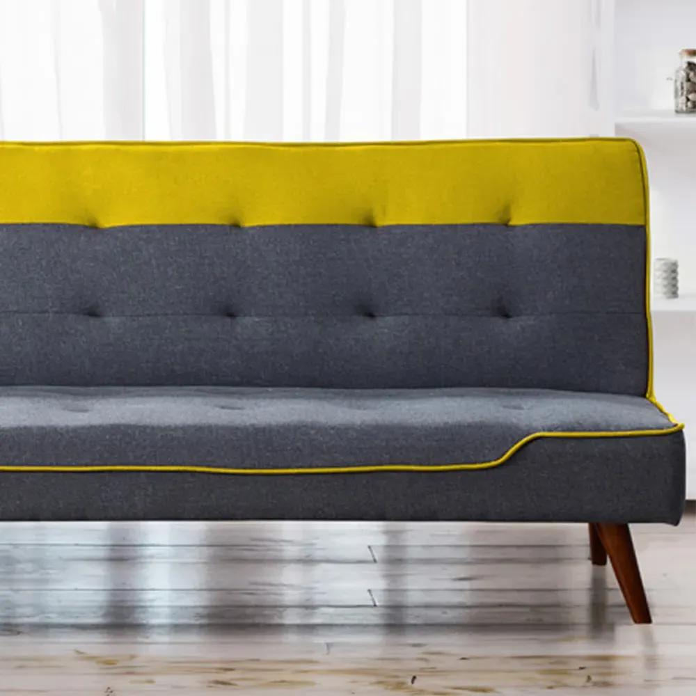 Brooklyn Double Sleeper Sofa Bed with Storage - Yellow, Fabric