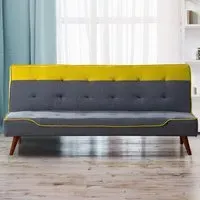 Brooklyn Double Sleeper Sofa Bed with Storage - Yellow, Fabric