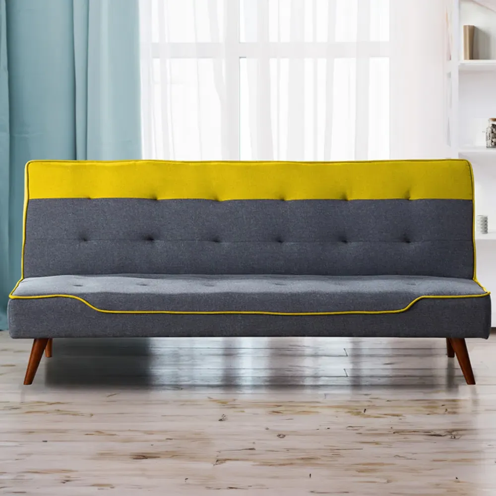 Brooklyn Double Sleeper Sofa Bed with Storage - Yellow, Fabric