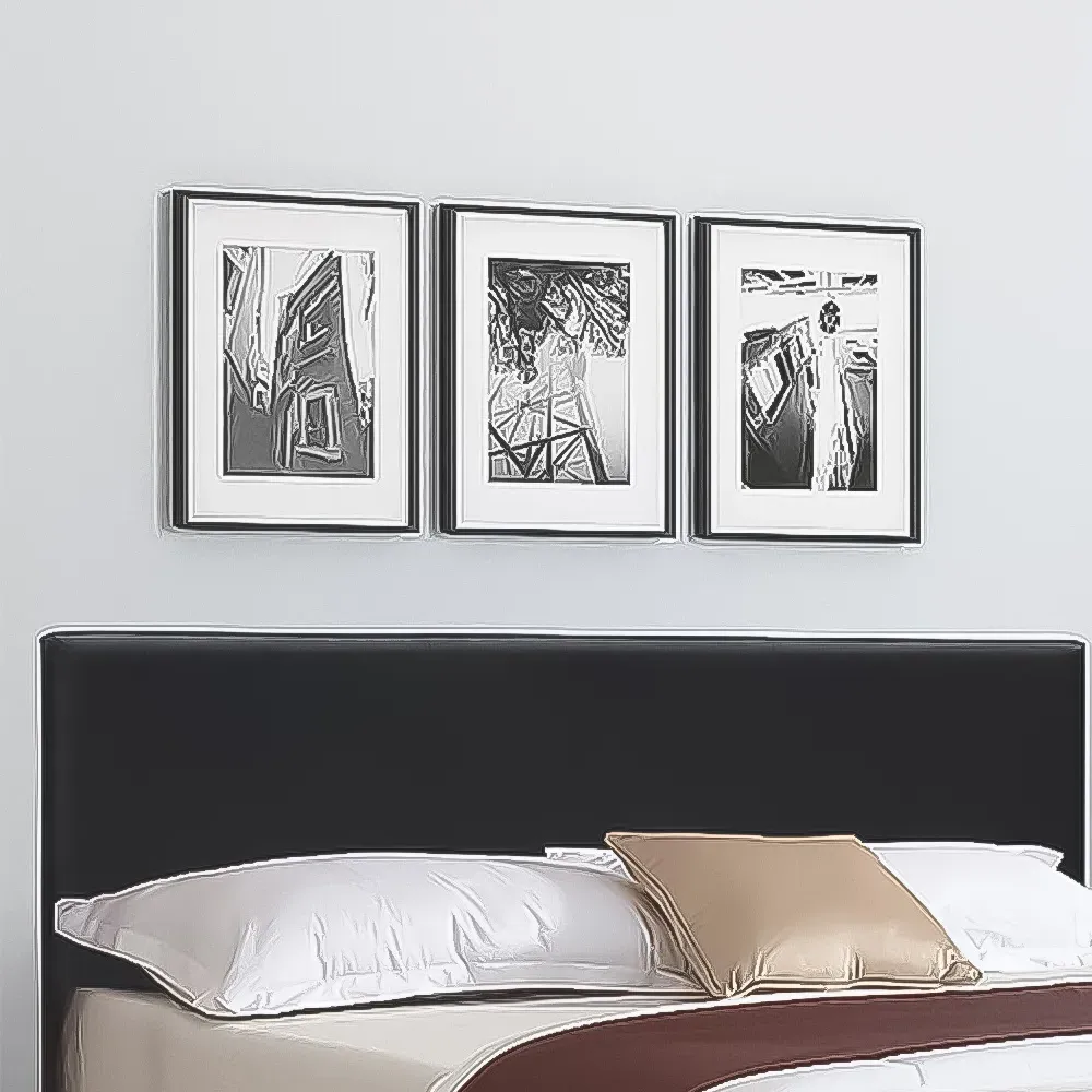 Brooklyn Double Sleigh Bed Frame - Black, Faux Leather