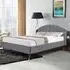 Brooklyn Double Winged Bed Frame - Grey, Velvet
