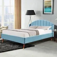Brooklyn Double Winged Bed Frame - Teal, Velvet