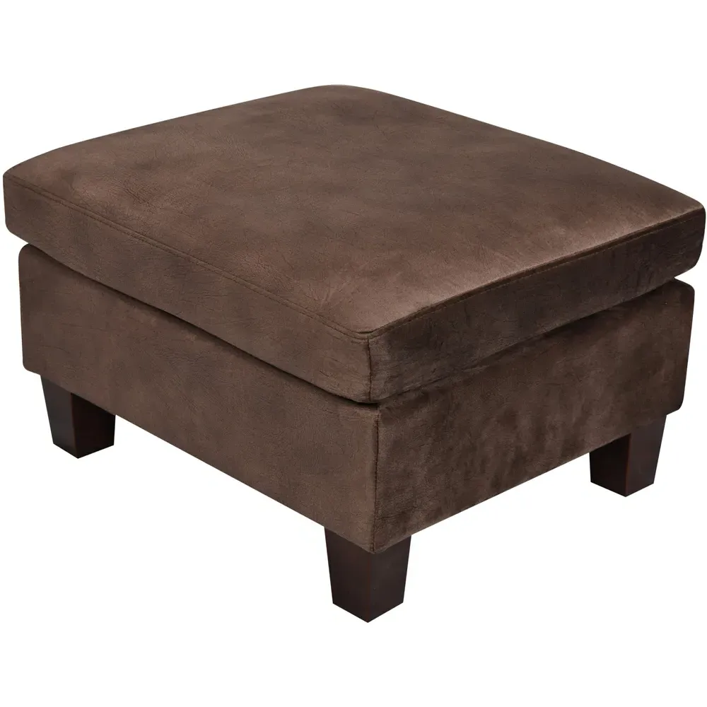 Brooklyn Footstool - Brown, Brushed Velvet