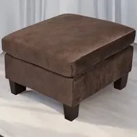 Brooklyn Footstool - Brown, Brushed Velvet