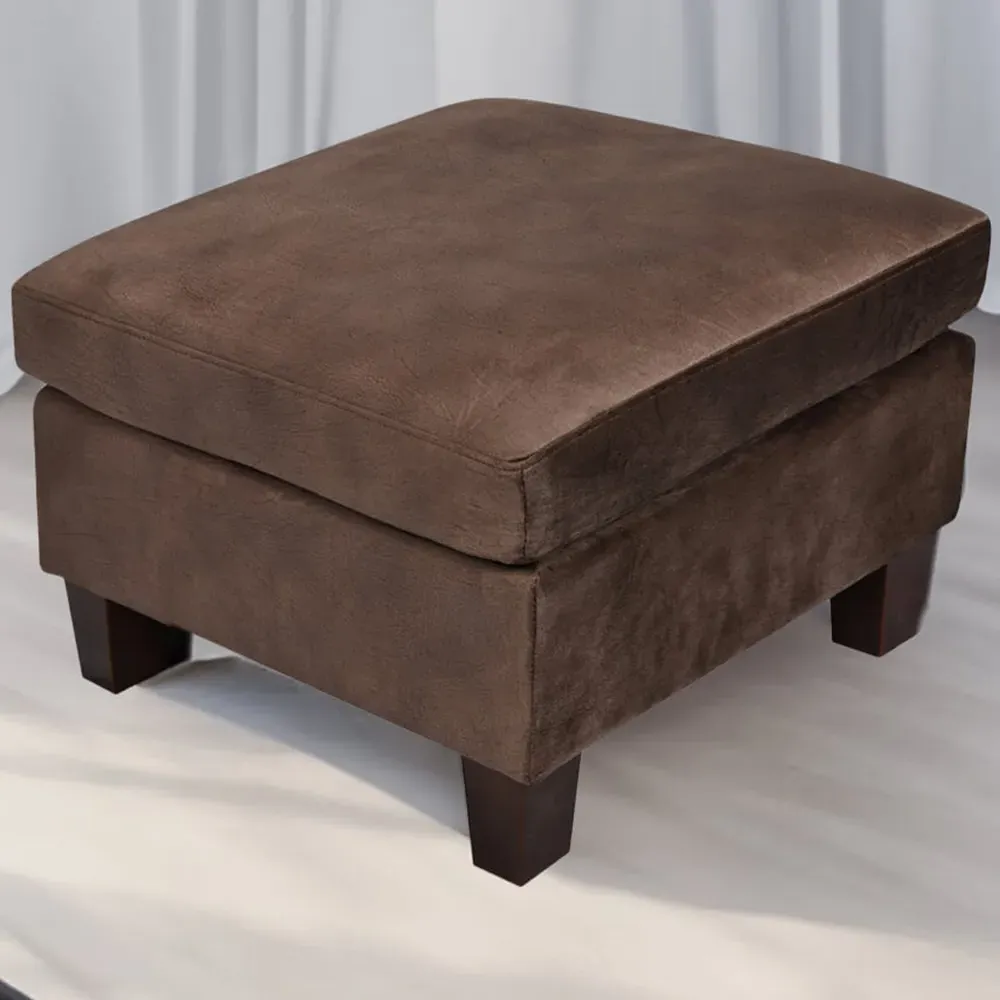 Brooklyn Footstool - Brown, Brushed Velvet image