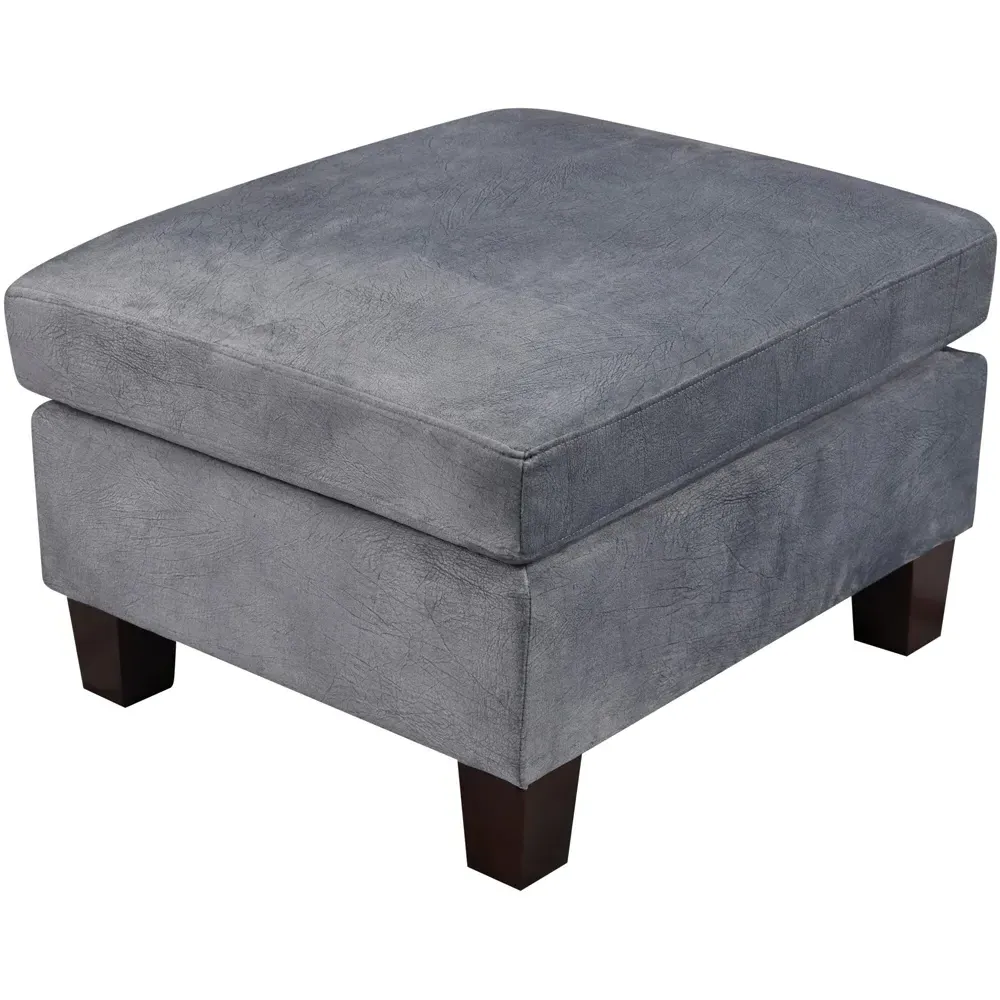 Brooklyn Footstool - Grey, Brushed Velvet
