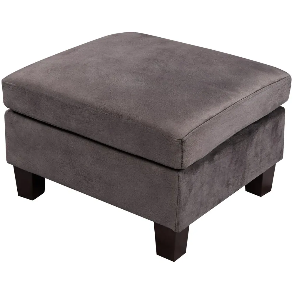 Brooklyn Footstool - Mottled Mink, Brushed Velvet