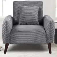 Brooklyn Jumbo Cord Armchair - Grey