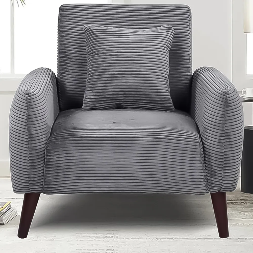 Brooklyn Jumbo Cord Armchair - Grey image