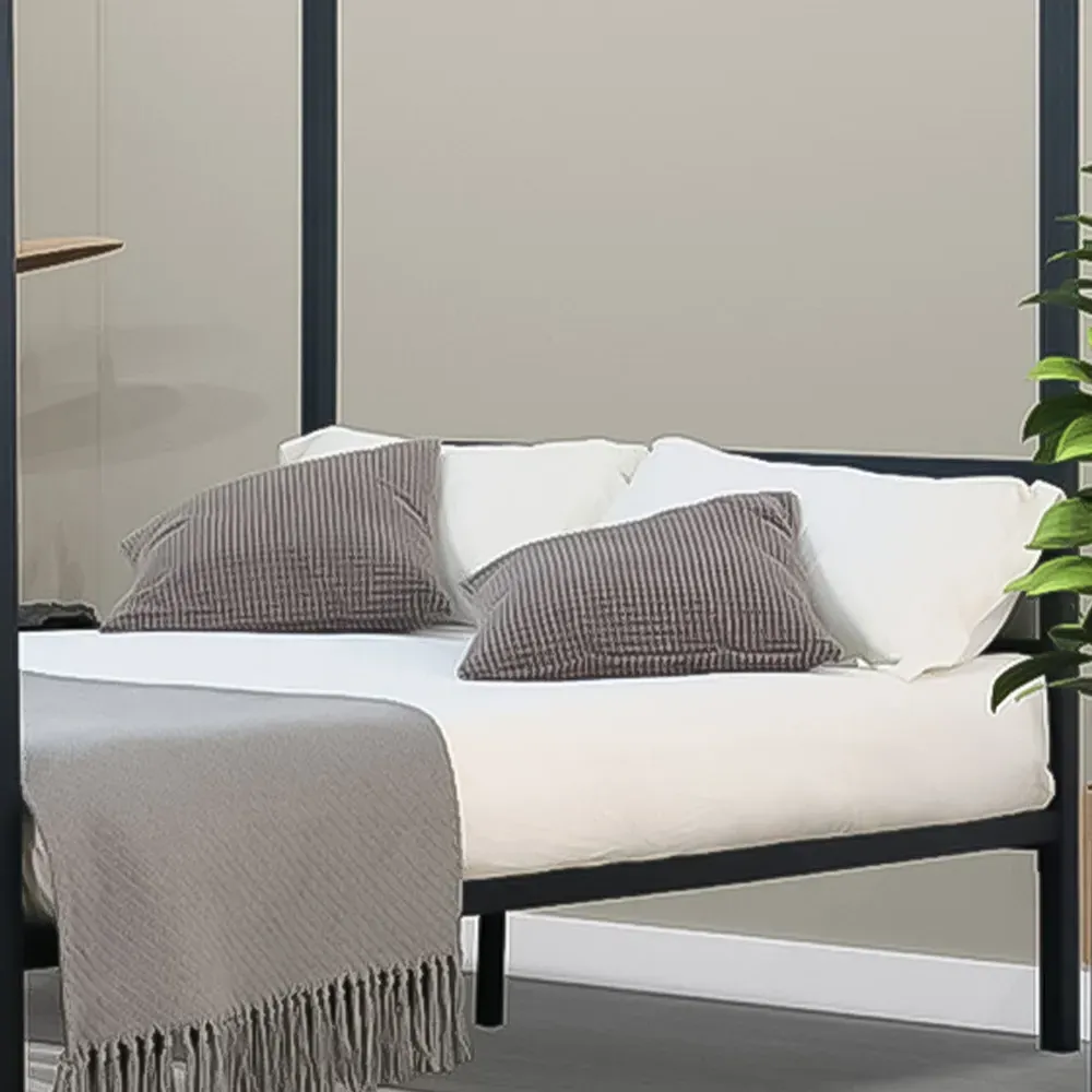 Brooklyn King Size 4 Poster Bed Frame - Black, Metal