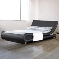 Brooklyn King Size Bed Frame - Black, Faux Leather