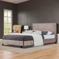 Brooklyn King Size Bed Frame - Brown, Crushed Velvet