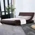 Brooklyn King Size Bed Frame - Brown, Faux Leather