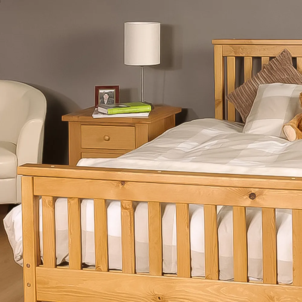 Brooklyn King Size Bed Frame - Caramel, Pine
