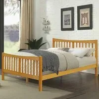 Brooklyn King Size Bed Frame - Caramel, Pine