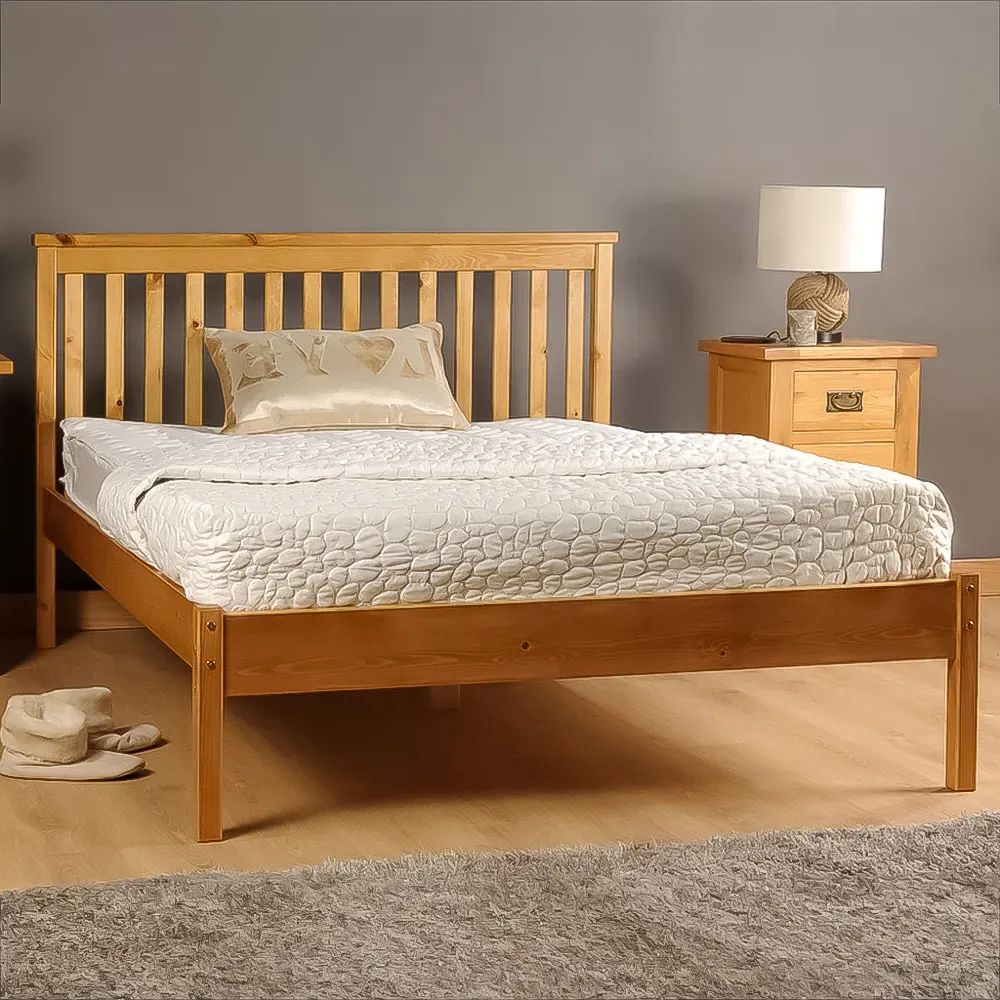 Brooklyn King Size Bed Frame - Cream, Pine