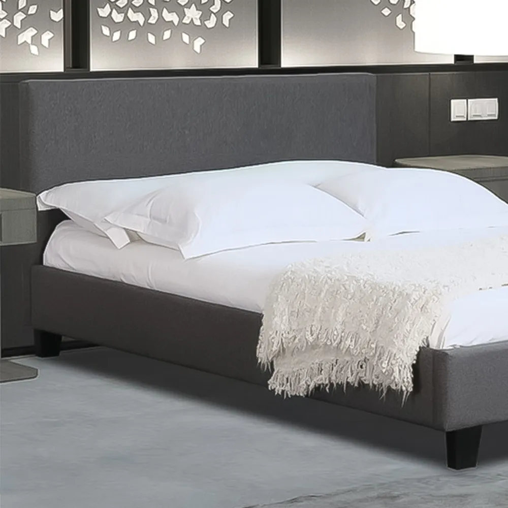 Brooklyn King Size Bed Frame - Dark Grey, Fabric