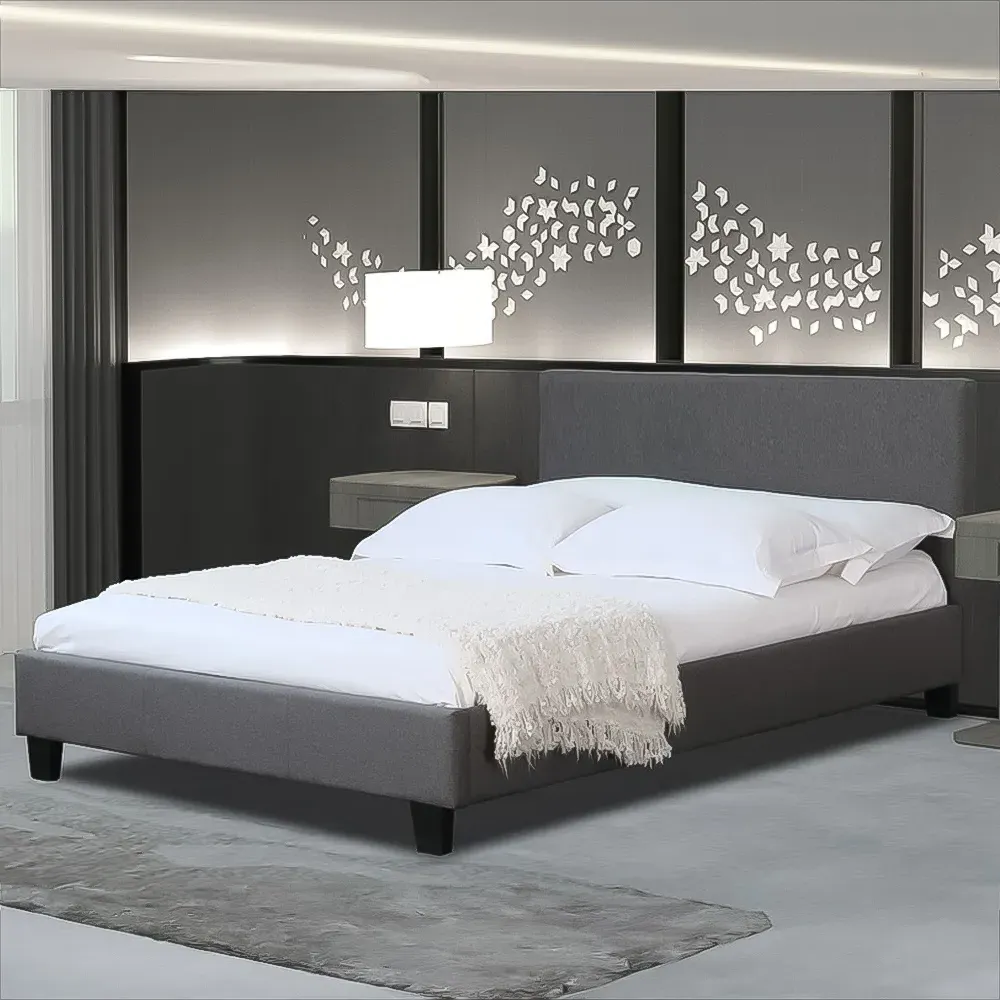 Brooklyn King Size Bed Frame - Dark Grey, Fabric