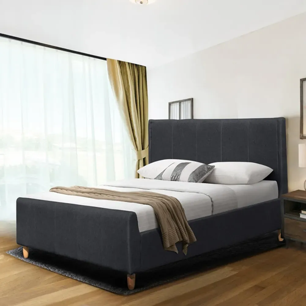 Brooklyn King Size Bed Frame - Grey, Linen image