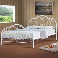 Brooklyn King Size Bed Frame - White, Metal