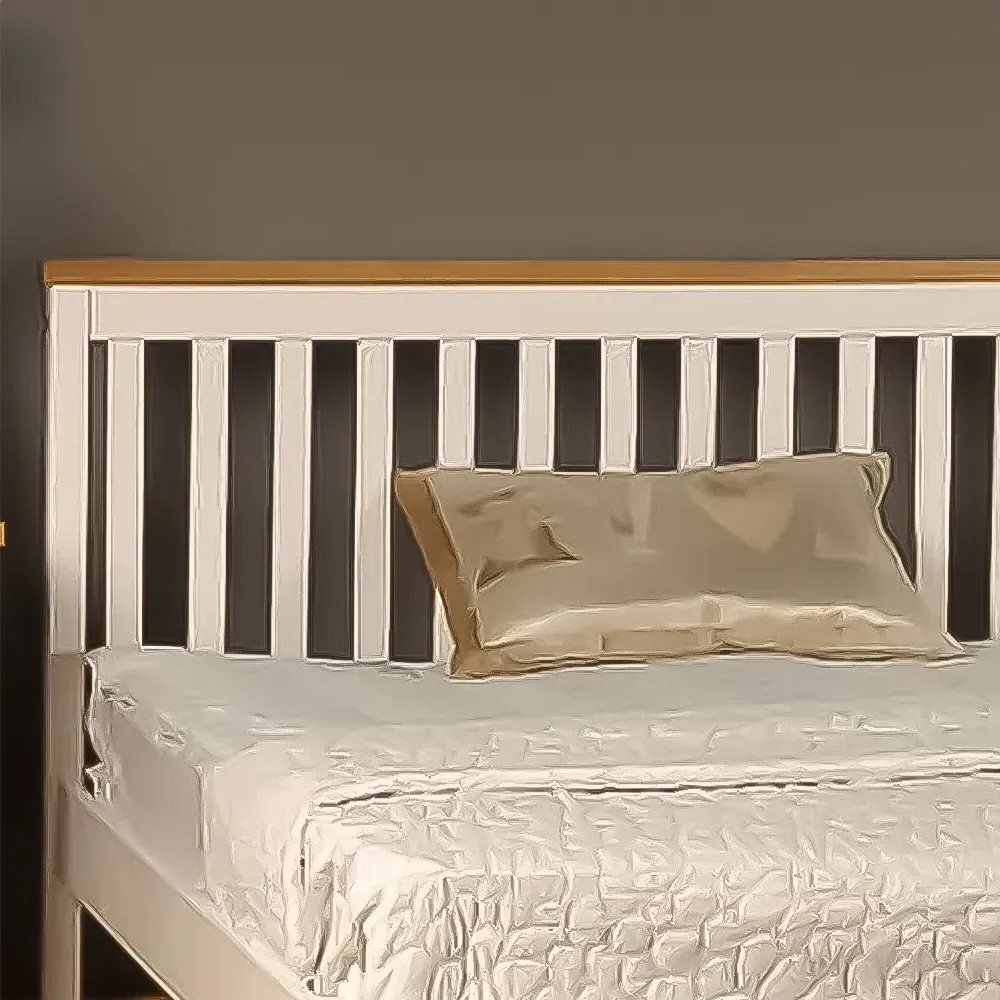 Brooklyn King Size Bed Frame - White, Pine